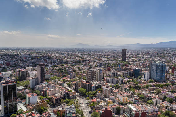 A park and buildings in the Condesa neighborhood