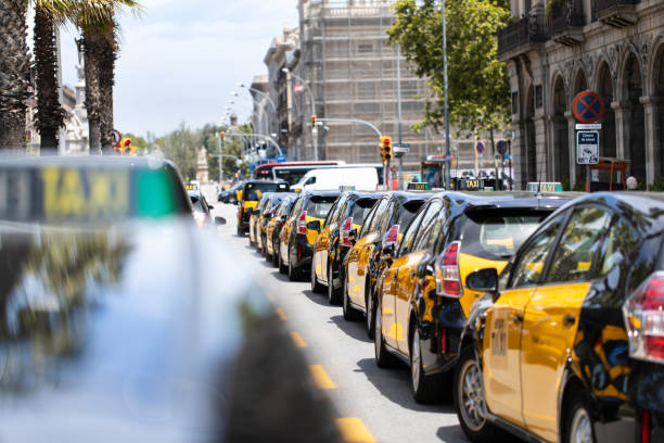 taxis on the streets of Barcelona