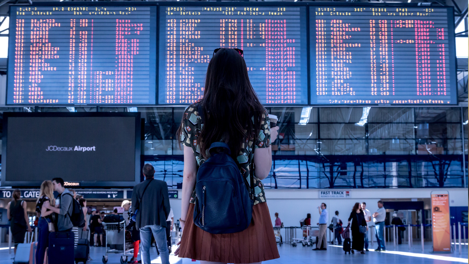 departure board in airport